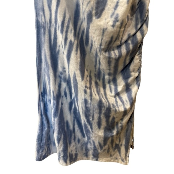 Skinnygirl Connie Women’s Side Ruched Midi Tank Dress Blue Tie Dye Size: Large - Picture 8 of 13